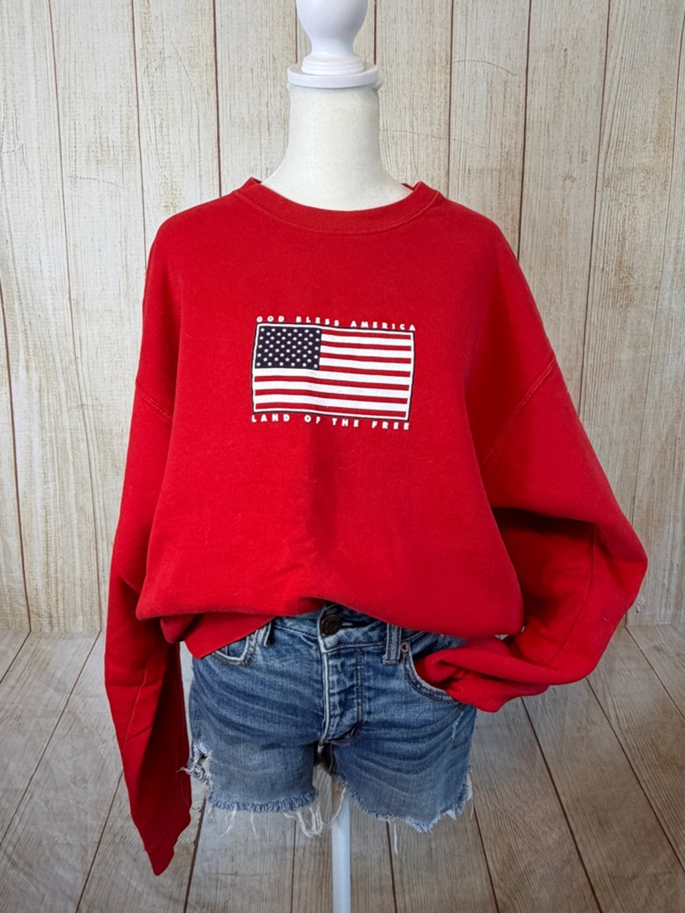 Vintage USA Flag Sweatshirt – Size XL